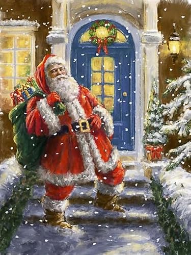 VRLMUOTF Diy 5D Diamond Painting Kits Für Erwachsene Und Kinder Weihnachtsmann Santa Diamond-Painting 40X60Cm Für Wohnzimmer- Und Schlafzimmerwanddekoration von VRLMUOTF