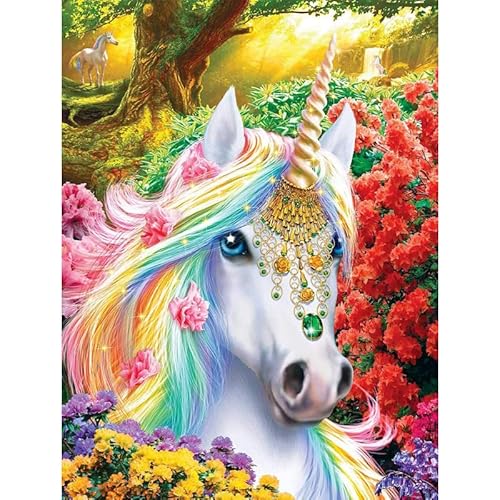 VRLMUOTF Einhorn Diamant Painting Bilder Für Geburtstage Und Feiertage Für Wohnzimmer- Und Schlafzimmerwanddekoration 5D Diy Diamond Painting Kits Für Kinder Und Erwachsene 50X70Cm von VRLMUOTF