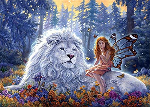 VRLMUOTF Löwe Löwenmotiv Tiere Diamond Painting Kinder Für Geburtstage Und Feiertage Für Wohnzimmer- Und Schlafzimmerwanddekoration Diy Diamond Painting Kits Für Kinder Und Erwachsene 30X40Cm von VRLMUOTF