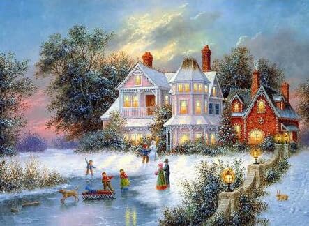 VRLMUOTF Weihnachten Weihnachts Schneeszene Daiments Painting Für Wohnzimmer- Und Schlafzimmerwanddekoration 5D Diamond Painting Kits Für Erwachsene Und Kinder 40X60Cm von VRLMUOTF