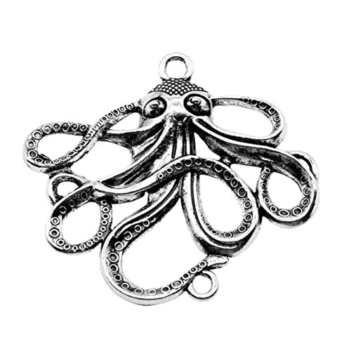 VRUESH 10 Stück 48 x 45 mm Vintage Octopus Charms Charm für die Herstellung von antiken bronzefarbenen Octopus Connector Charms von VRUESH