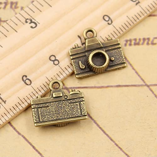 VRUESH 60 Stück Charms Kamera 15 x 14 mm tibetische Bronze-Silber-Farben-Anhänger Antik-Z-Herstellung von DIY-Handwerk-Anhänger-Antik-Bronze überzogen von VRUESH