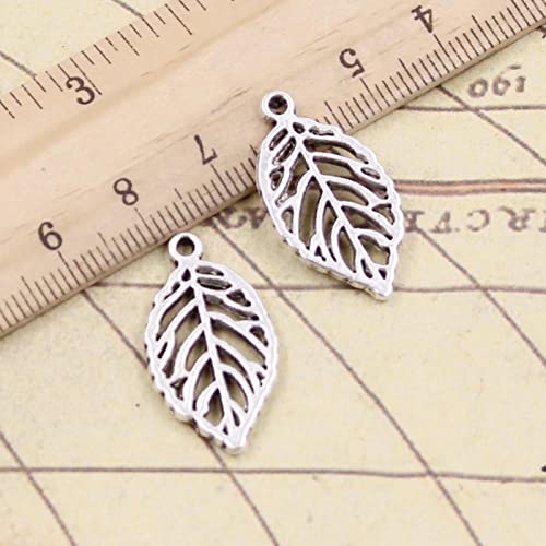 VRUESH 60 stücke Charms Hohl Baum Blatt 27x13mm Tibetischen Silber Farbe Anhänger Antik z Herstellung DIY Handgemachte Handwerk-Standard von VRUESH