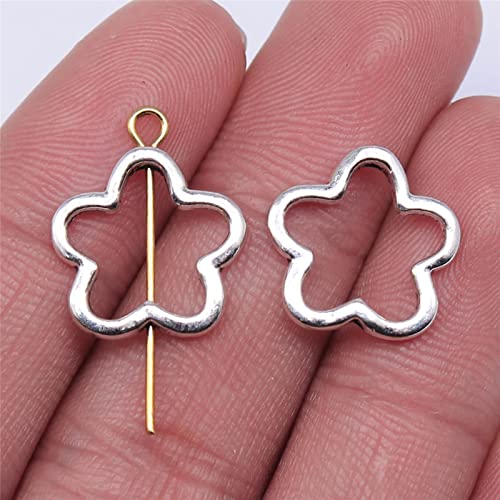 VRUESH 60pcs 16x16mm Flower Charms Kleine Löcher Flower Charm Bead Hollow Flower Charms Perlen für Making-Standard von VRUESH