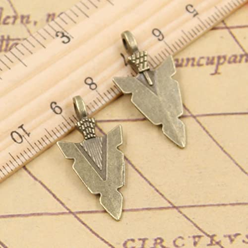 VRUESH 60pcs Charms Indian Arrowhead Dagger 28x15mm Tibetan Bronze Silver Color Pendants Antique z Making DIY Handmade Craft-Antique Bronze Plated von VRUESH