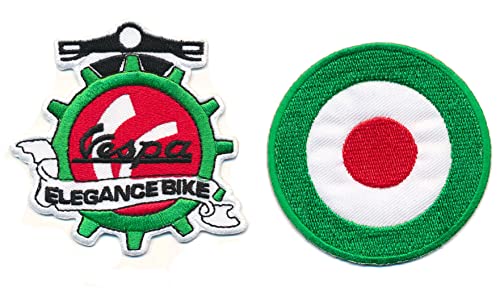 Vespa Elegance Bike Patches Aufnäher 2 Stück Motorroller Roller Scooter Italia von VSP