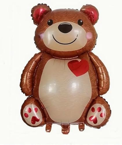 Teddybär Rotes Herz Ballon Valentinstag Luftballons Mylar-Folienballons für Geburtstag Jahrestag Muttertag Hochzeit Verlobungsfeier Teddybär 91 x 65 cm von VSW