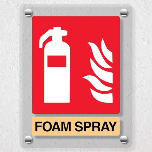 V Safety General Foam Spray Feuerlöscher Acrylschild, 150 x 200 mm, langlebig, bruchsicher, Sicherheitsschild von VSafety