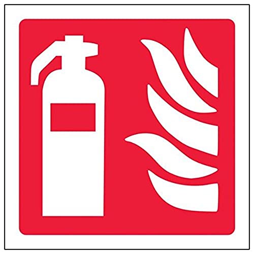 VSafety "Feuerlöscher-Logo" Schild, quadratisch, 3 Stück, 100mm x 100mm, 3 von VSafety