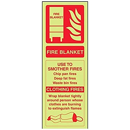 vsafety 11008 aj-g Feuerlöscher Schild, Fire Decke ID, Glow in the Dark 1 mm Kunststoff, Porträt, 100 mm x 280 mm, rot von VSafety