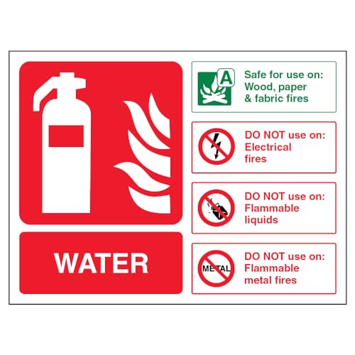 vsafety 11013 AR Feuerlöscher S Zeichen, Wasser ID, selbstklebend, Landschaft, 200 mm x 150 mm, grün/rot von VSafety