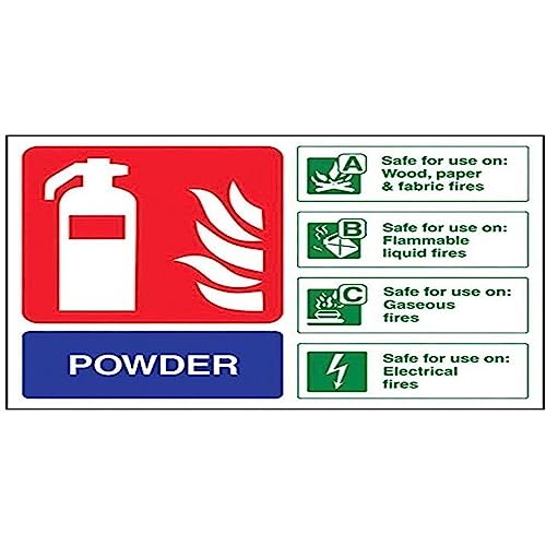 vsafety 11017 AR Feuerlöscher S Zeichen, Puder ID, selbstklebend, Landschaft, 200 mm x 150 mm, blau/grün/rot von VSafety