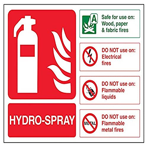 vsafety 11021 AR Feuerlöscher S Zeichen, "Hydro Spray ID," selbstklebend, Landschaft, 200 mm x 150 mm, grün/rot von VSafety