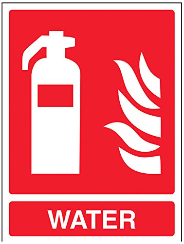 vsafety 11027 an-s Feuerlöscher Schild, Wasser, selbstklebend, Hochformat, 150 mm x 200 mm x 200 mm, rot von VSafety