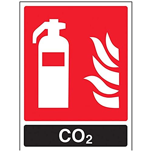 vsafety 11030 an-s Feuerlöscher Schild, CO2 ID, selbstklebend, Hochformat, 150 mm x 200 mm x 200 mm, schwarz/rot von VSafety