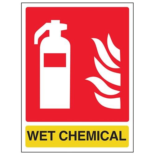 VSafety Wet Chemical Id Feuerlöscher, selbstklebend, Hochformat, 150 x 200 mm von VSafety