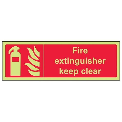 vsafety 13025bj-g Fire Equipment, Schild, Feuerlöscher Keep Clear," Kunststoff, Landschaft, 450 mm x 150 mm, rot von VSafety