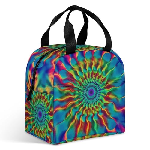 Isolierte Lunchtasche, Lunchbox für Damen und Herren, batikfarben, Lunch-Tasche für die Arbeit von VTCTOASY