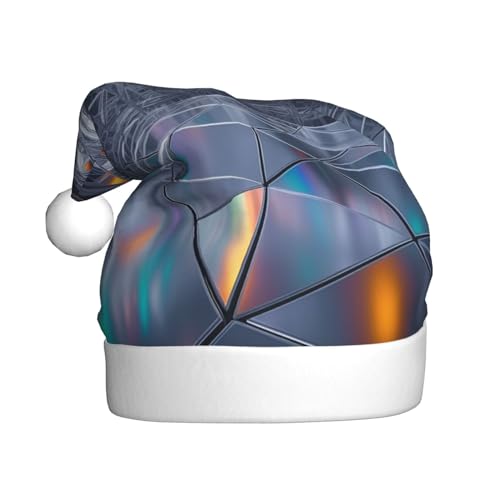 VTCTOASY Dreidimensionale Weihnachtsmütze mit Weltraumdruck, Unisex, Plüsch, Weihnachtsmütze für Neujahr, festliche Party von VTCTOASY