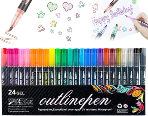 VUIPAJQC Farbige Leuchtstab-Kritzelstifte, farbige Leuchtstab-Kritzelstifte, Metallic-Marker, Glitzer-Marker-Set für Scrapbooking, Ausmalen, Malen, Grußkarten von VUIPAJQC