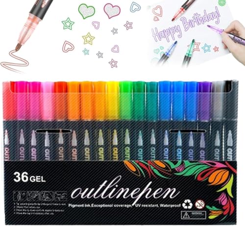 VUIPAJQC Farbige Leuchtstab-Kritzelstifte, farbige Leuchtstab-Kritzelstifte, Metallic-Marker, Glitzer-Marker-Set für Scrapbooking, Ausmalen, Malen, Grußkarten von VUIPAJQC