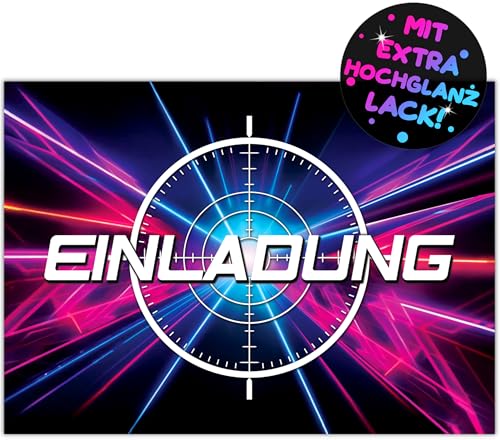 12x Lasertag EINLADUNGSKARTEN KINDERGEBURTSTAG Junge Mädchen - die Laser-Tag PARTY Karten sind die Lasertag EINLADUNG für Jungen Mädchen Kinder GEBURTSTAG Gamer KINDERPARTY Gaming LASERTAG-PARTY von VULAVA