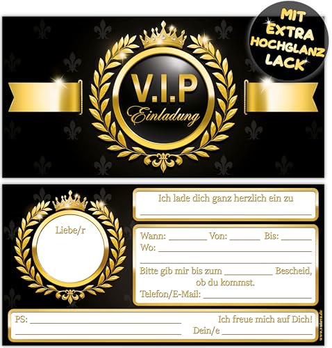 VULAVA 12x VIP EINLADUNGSKARTEN Junge Mädchen Erwachsene - die Party Karten sind die VIP EINLADUNG für Jugendweihe Silvester Hochzeit Geburtstag Einladung Kindergeburtstag Jungen Jubiläum Ticket von VULAVA