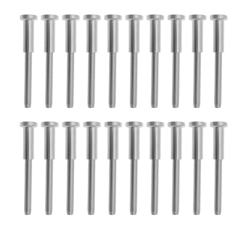 Terrassen-Kabelgeländer-Spanner, unsichtbares Kabelgeländer-Set, 316 Edelstahl, Empfänger und Swage Stud Ende, Kabelgeländer, Hardware für 0,3 cm Drahtseil und 5,1 x 5,1 cm Holz-Metall-Deckpfosten, 20 von VUYBVY