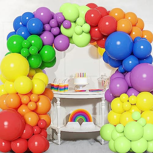 Ballongirlanden Set, 203 Stück, 5/10/12/18 Zoll, Verschiedene Größen, Regenbogen Luftballons Bogen Set für Babyparty, Geburtstag, Party, Hochzeit, Valentinstag, Dekorationen von VViN