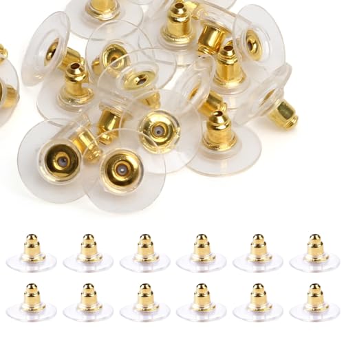 VYIBPDY 100pcs Ohrstecker Verschluss Ohrringe Stecker Rohlinge Ohrring Silikon Stopper Klar, Ohrringstecker Ohrringverschlüsse von VYIBPDY