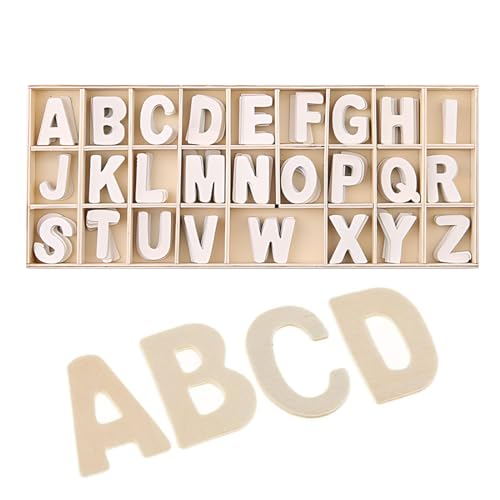 VYIBPDY 156 Stück (1 Sätze) Holzbuchstaben Großbuchstaben A-Z 3 cm,Buchstaben Holz,Wooden Alphabet, für Kunsthandwerk DIY Hochzeitsfeier Home Decoration Displays-Bunt von VYIBPDY