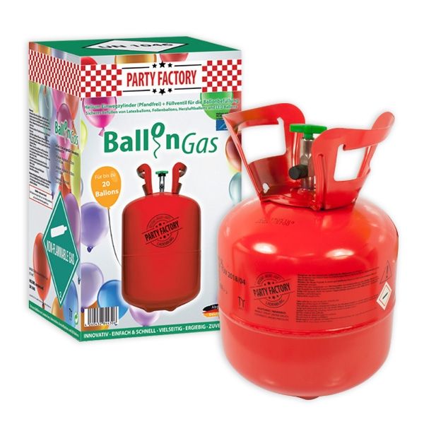 Helium Ballongas Flasche für 20 Heliumballon Füllungen, Einweg Heliumgas von VZ Trend Goods