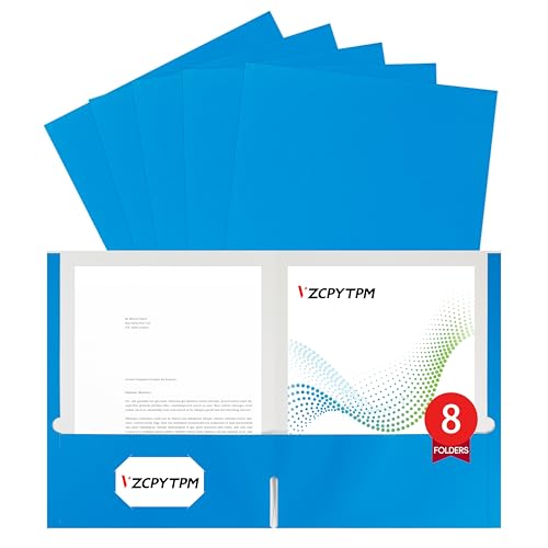 Dokumentenmappe mit zwei Fächern, Briefgröße, 21,6 x 27,9 cm, für Büro, Schule und Zuhause, Organizer, 8 Packungen, Blau Dokumentenmappe mit zwei Fächern, Briefgröße, 21,6 x 27,9 cm, für Büro, Schule und Zuhause, Organizer, 8 Packungen, Blau von VZCPYTPM