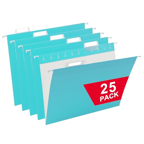 Hängemappen, 25 Packungen, Briefform, entworfen für sperrige Akten, Aktenschrank, 1/5 verstellbare Registerkarten für Büro, Schule, Zuhause von VZCPYTPM