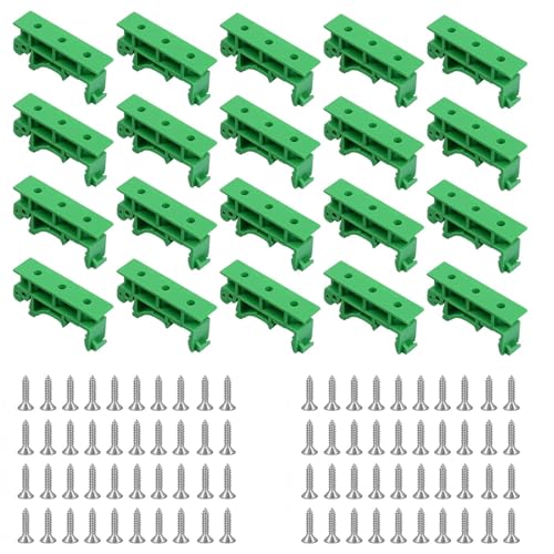 VZU 20 Teiliges Hutschienen Adapter Set, PCB Hutschienen Klemmen, Shelly Hutschienenhalter Mit 40 Schrauben für 35 mm DIN Schiene für Reihenklemmen Hutschiene von VZU