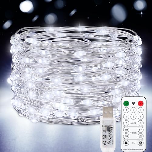 10M 100 LED USB Kupferdraht Lichterkette mit Timer und Fernbedienung 8 Programm Wasserdichte Lichterkette Innen Led Lichterkette für Zimmer, Party, Hochzeit von Vacoulery