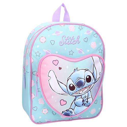 Rucksack Stitch Hello Cutie von Disney Lilo und Stitch – Rucksack für Kinder | Schule | Kindergarten – Farbe Hellblau Rosa – Maße 30 x 25 x 11 cm von Vadobag