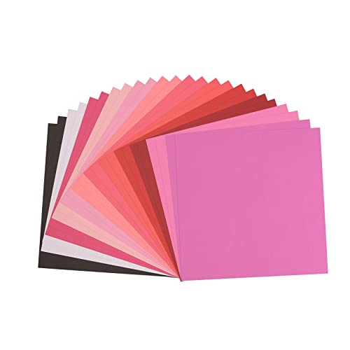 Florence Cardstock Papier, Farbenmix Valentin, 216 Gramm/m², Quadratisch, 30,5 x 30,5 cm, 24 Stück, Textur, für Scrapbooking, Kartenherstellung, Stanzen und andere Papierbasteleien von Vaessen Creative