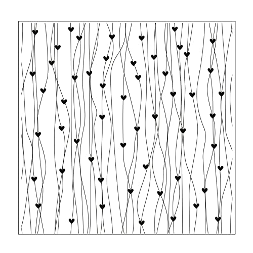 Vaessen Creative Prägeschablone Folder, Herzen mit Linien, Zum Hinzufügen von Strukturen, Muster und Hintergründe auf Karten oder Scrapbook-Seiten, Durchscheinend von Vaessen Creative