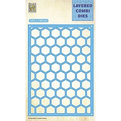 Nellie's Choice LCDH004A Stanzschablone-Layered Die-Wabe Cutting Die-Schicht A-Geometrische Form-10,5 x 14,8 cm-Stanzform für Karten Basteln-Scrapbooking, DIY, Blau, 105x148mm von Nellie's Choice