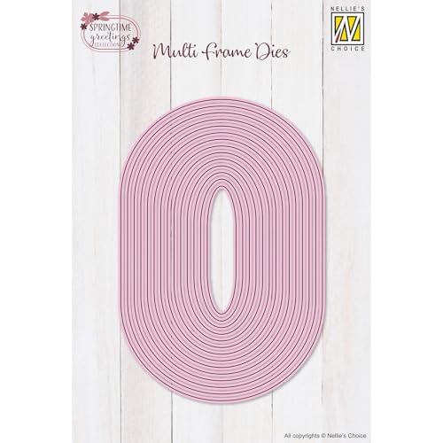 Nellie's Choice Stanzschablone für Ostern mit Oval - 14 Multi Frame Dies - Stanzform von 1,3 x 6 bis 9 x 13,5 cm geignet für Stanzmaschine - Bastelzubehör für Karten Basteln und Scrapbooking von Vaessen Creative