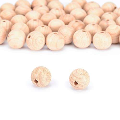 Vaessen Creative 11006-006 Unbehandelte Holzperlen, ø 20 mm, 100 Stück, Runde Perlen zum Basteln von DIY handgefertigte Dekorationen Schmuck Handwerk, Holz, 50 Piece von Vaessen Creative