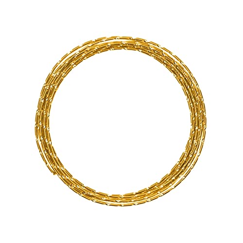 Vaessen Creative Aluminiumdraht, Gold, m, Aluminium Wire, Basteldraht, Dekodraht, Floristikdraht Aludraht Diamant Schmuck 2 mm x 5 Meter | Biegsam Schmuckdraht, 500 x 0.2 x 0.2 cm, 5 von Vaessen Creative