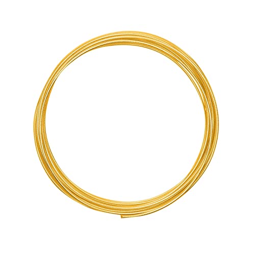 Vaessen Creative Aluminiumdraht, Geprägt, Gold, m, Aluminium Wire, Basteldraht, Dekodraht, Floristikdraht Aludraht Prägung Rund 2 mm x 5 Meter | Biegsam Schmuckdraht, 500 x 0.2 x 0.2 cm, 24242-001 von Vaessen Creative