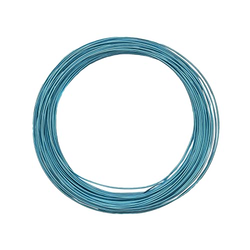 Vaessen Creative Aluminiumdraht, 0.8mm x 15m, Aluminium Wire, Basteldraht, Dekodraht, Floristikdraht Aludraht Schmuck 0,8 mm x 15 Meter | Biegsam Schmuckdraht Türkis, Turquoise, 1500 x 0.01 x 0.2 cm von Vaessen Creative