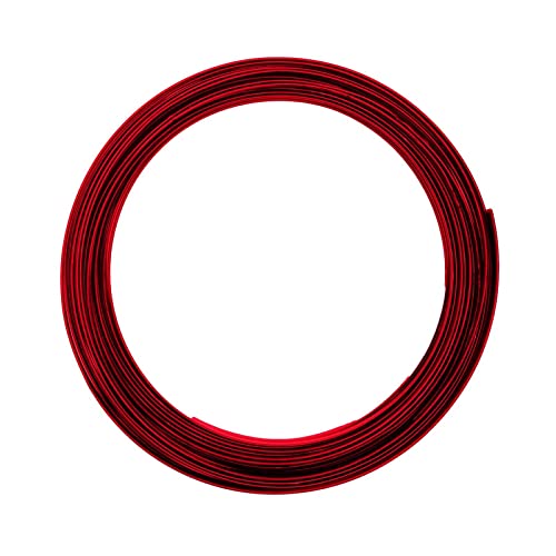 Vaessen Creative Aluminiumdraht, 5 x 1mm, 5m, Aluminium Wire, Basteldraht, Dekodraht, Floristikdraht Aludraht Flach Schmuck 5 x 1 mm x 5 Meter | Biegsam Schmuckdraht Rot, red, 500 x 0.5 x 0.1 cm, 5 von Vaessen Creative