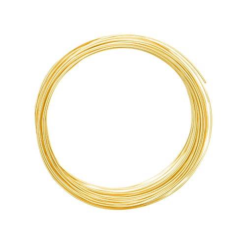 Vaessen Creative Aluminiumdraht, Gold, 1mm x 10m, Aluminium Wire, Basteldraht, Dekodraht, Floristikdraht Aludraht Schmuck 1 mm x 10 Meter | Biegsam Schmuckdraht, 100 x 0.1 x 0.1 cm von Vaessen Creative