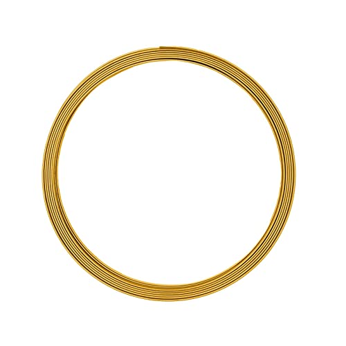 Vaessen Creative Aluminiumdraht, Gold, 5 x 1mm, 5m, Aluminium Wire, Basteldraht, Dekodraht, Floristikdraht Aludraht Flach Schmuck 5 x 1 mm x 5 Meter | Biegsam Schmuckdraht, 500 x 0.5 x 0.1 cm, 5 von Vaessen Creative