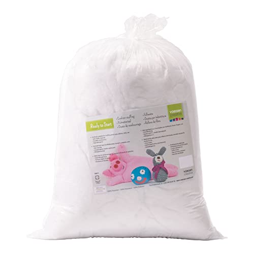 Vaessen Creative Füllwatte Waschbar, 1kg, Polyester Füllmaterial, weiß, Kissenfüllung, Bastelwatte, Stopfwatte, 1000gr von Vaessen Creative