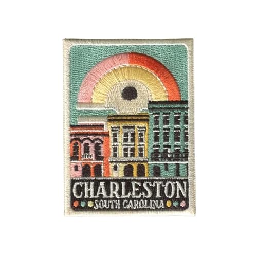 Vagabond Heart Charleston Patch – Charleston South Carolina Reiseabzeichen zum Aufbügeln – Regenbogenreihe Souvenir von Vagabond Heart